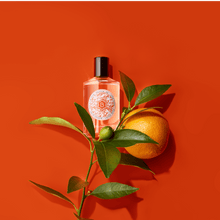 Load image into Gallery viewer, cologne bottle with orange tree branch