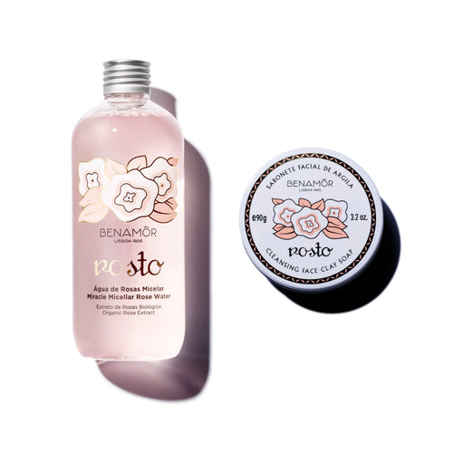 micellar rose water and facial clay soap